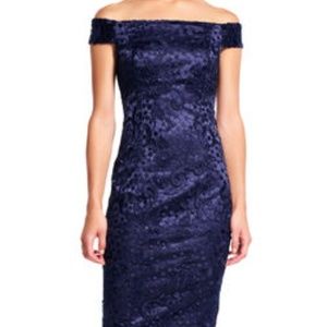 Adrianna Papell off shoulder Guipure Lace